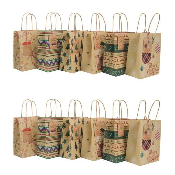 O Natal Hang Tag Printed Kraft Paper ensaca com punhos 60g/Pcs