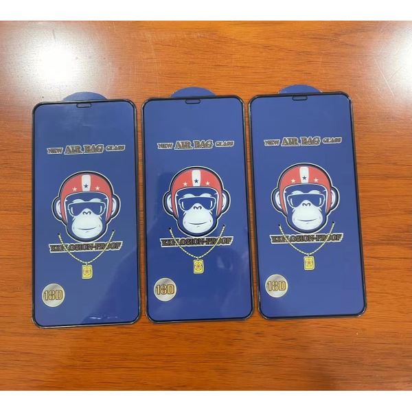 18D airbag silicone en caoutchouc à bord de verre trempé protecteur d'écran anti choc pour iphone 13 VIVO OPPO SAMSUNG