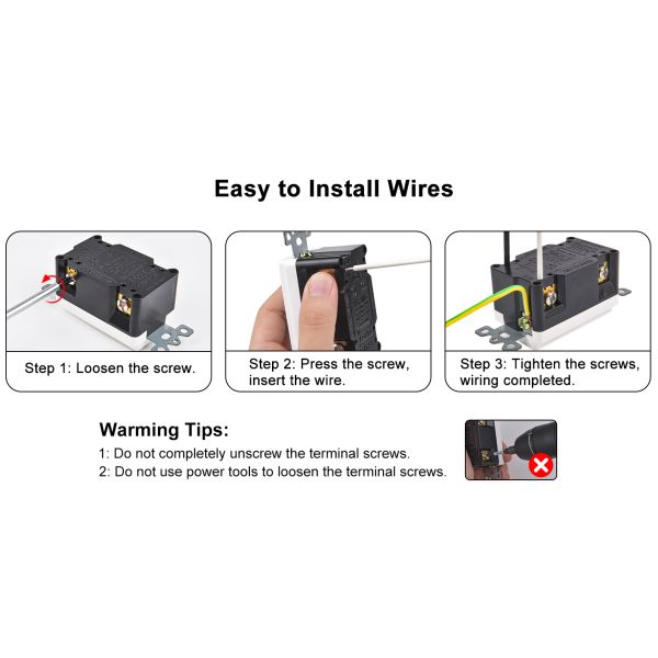 125V 15A Tamper Resistant GFCI Electrical Outlet with Self-Test and UL943 Standard GFCI Grounding