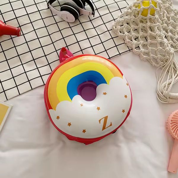 Novelty Cute Book Bag 2024 Cartoon Backpack Donuts Rubber Shell Schoolbag for Daily Life