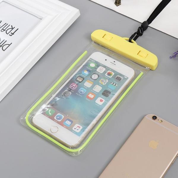 Fluorescent Waterproof Cell Phone Pouch , Sensitive Touch Mobile Phone Waterproof Bag