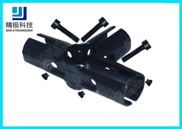 3 way Flexible Metal Pipe Joints Black Electrophoresis For Pipe Rack System