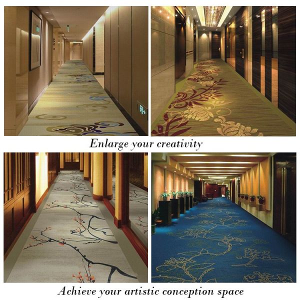 Hotel Hallway PET FRIENDLY 100% Nz Wool Axminster Carpet with Luxury Customized Design