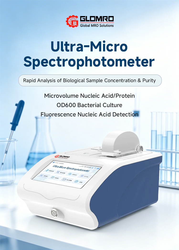 Ultra-Micro Spectrophotometer DNA RNA Analyzer Nucleic Acid Protein Quantification OD600 Fluorescence Testing Lab Equipment
