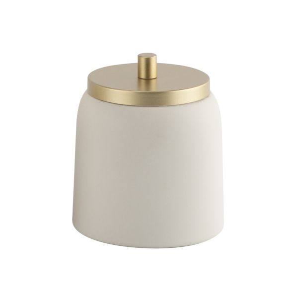 Cream Ceramic Bath Accessories Sets 6pcs Shower Dispenser With Gold Parts