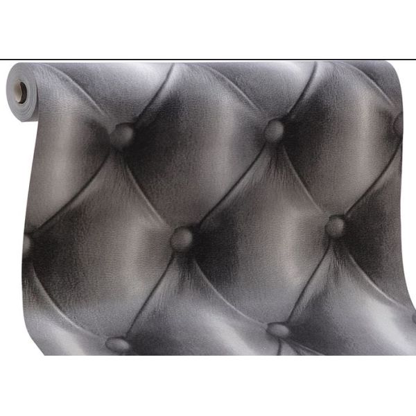 3D Effect European Style Black and White Leather Pattern Wallpaper