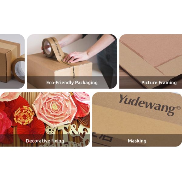 Custom Logo Printed Packaging Packing Customized Kraft Paper Custom Packing Tape With Logo Printing 4Cm 4713