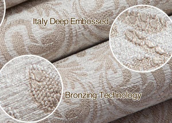 Eco - friendly Vinyl Retro Vintage Wallpaper for Hotel , House Decoration