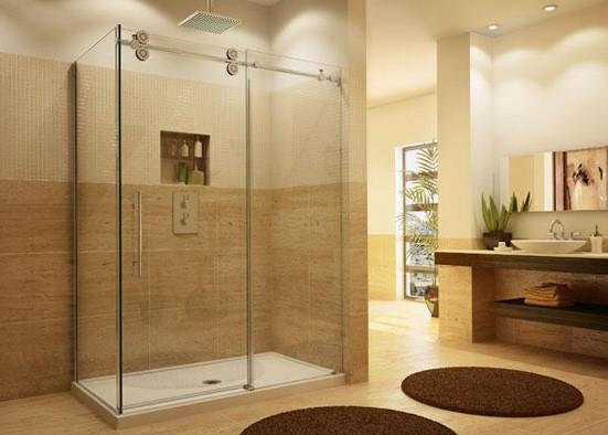 Decorative Custom Bathroom Shower Glass 4-12mm Thickness For Shower Room