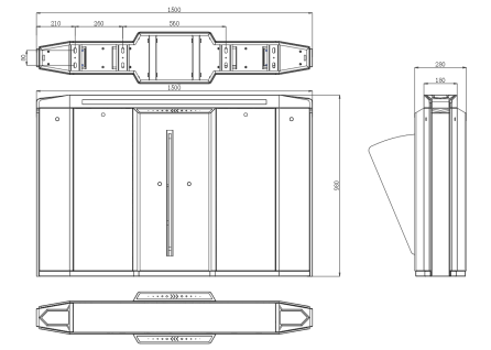 Скоростные ворота 10 мм акриловые вращающиеся двери для больниц / отелей