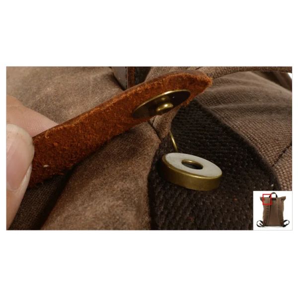 School College Rucksack Computer Bag , Canvas Leather Satchel Bookbag