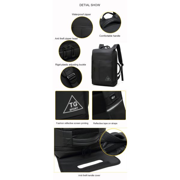 Oxford 25L Travel Modern Mens Backpack With USB Charging Port