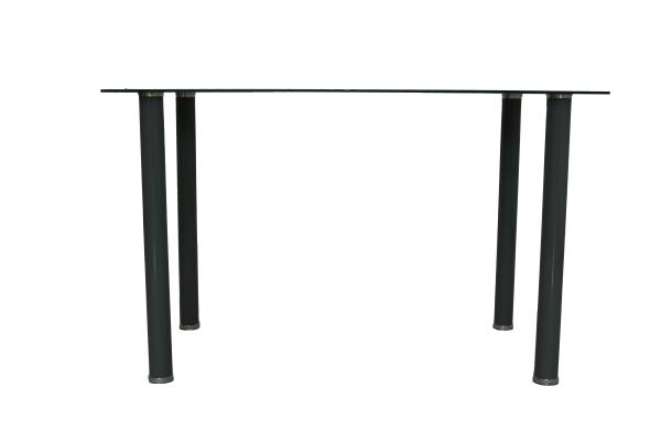 Rectangular 4 Round Legs Odm 8mm Tempered Glass Top Dining Table