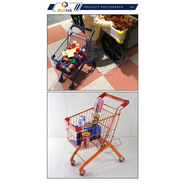 Металлический супермаркет Торговая тележка Красочные дети ездят с игрушкой