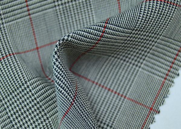 100% Polyester Cotton Yarn Dyed Fabric / Grey Striped Fabric Eco - Friendly