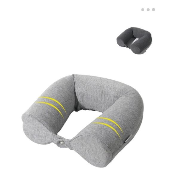 Polyester/Cotton Twist Memory Foam Travel Pillow for Airplane Neck Support 62*10*10CM