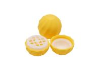 Petit tube en plastique cosmétique jaune de baume à lèvres de forme de boule du tube 7g de baume à lèvres de MOQ