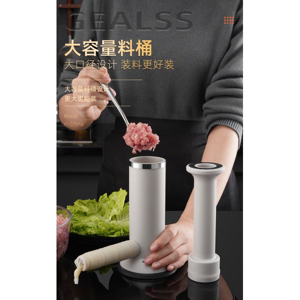 Compact Plastic Manual Sausage Enema Maker for Homemade Sausages and Seafood Dishes