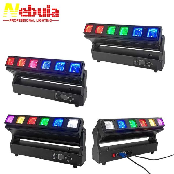 DJ Disco LED Stage Light 6x40W RGBW 4in1 Zoom Wash Moving Pixel Beam LED  Light Bars