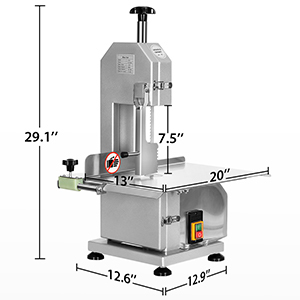 Electric Meat Bone Saw 750W Band Saw Commercial Meat Saw For Butcher Cutting Frozen Meat Into Slice Bandsaw Machine