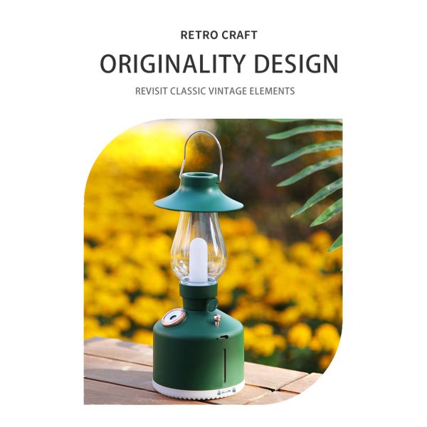 Home Camping Use Mini USB Warm Mist Humidifier 280ml With Dimmable LED Light