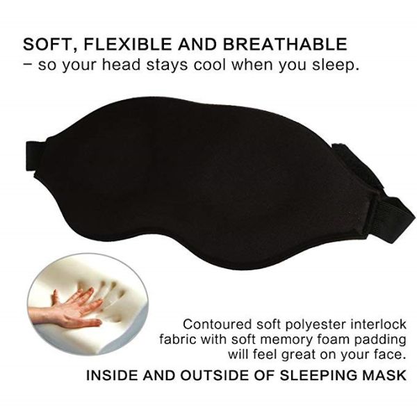 Premium Memory Foam Sleep Mask / Bedtime Eye Mask With Adjustable Head Strap