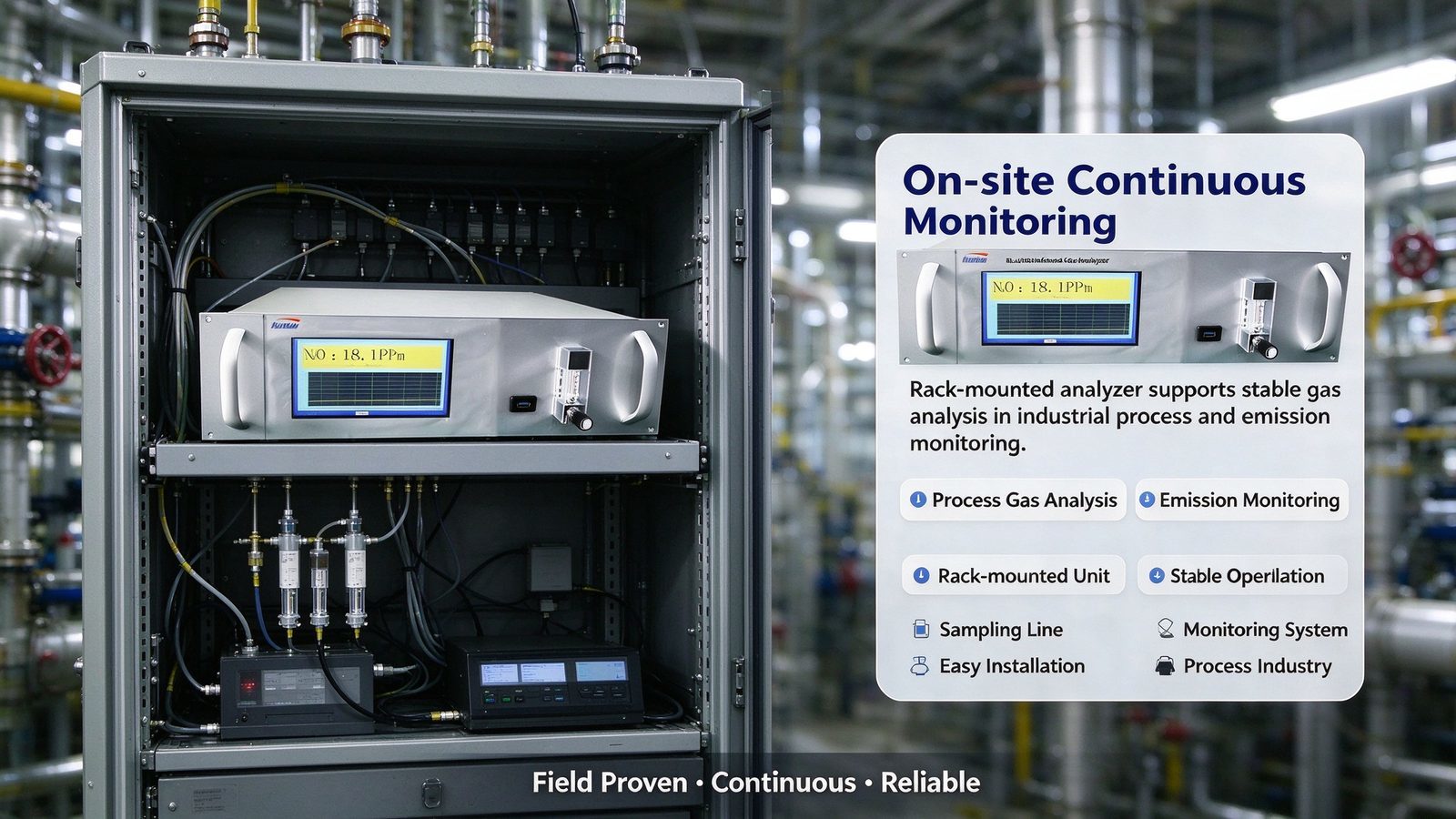 Rack Mounted Infrared Gas Analyzer CH4 CO CO2 NH3 CnHm SF6 SO2 Tester
