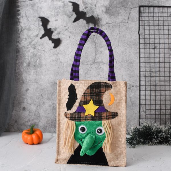 In-stock New Halloween Gift Non-woven Tote Bag Candy Pumpkin Bag Decoration Prop Gift Bag