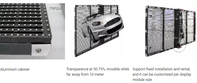 High Resolution High Brightness 500*500 500*1000 1000*1000  Curtain Film Transparent LED Display