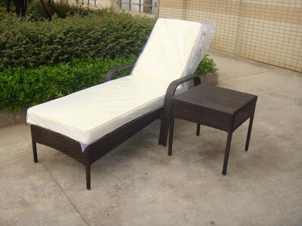 Outdoor Pool side Sun Lounge Daybed Set Poly Rattan Furniture Cushion Cover