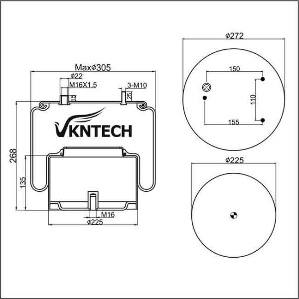 Система подвеса 1R12-712 езды воздуха 836MK1 Contitech Goodyear W01-M58-8722