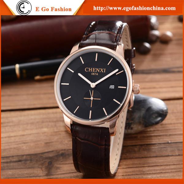 Trendy Watch for Business Man Sport Wristwatches Men Stainless Steel Genuine Leather Watch