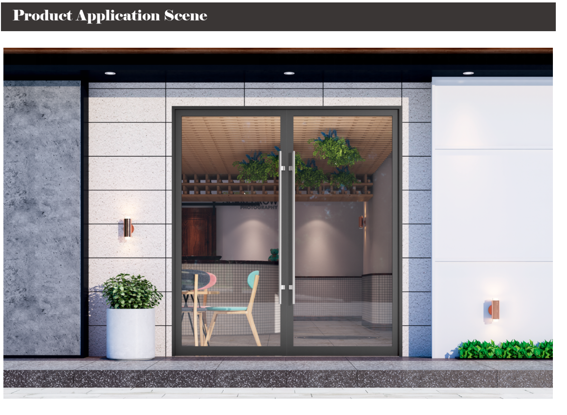 Reflective Double Glass Aluminium Swing Door Aluminium Spring Doors for Hotel Lobby