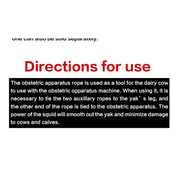 Estilingue obstétrico da vitela do equipamento para o extrator da vitela, corda de nylon da obstetrícia, comprimento de 1m, 2pcs/set
