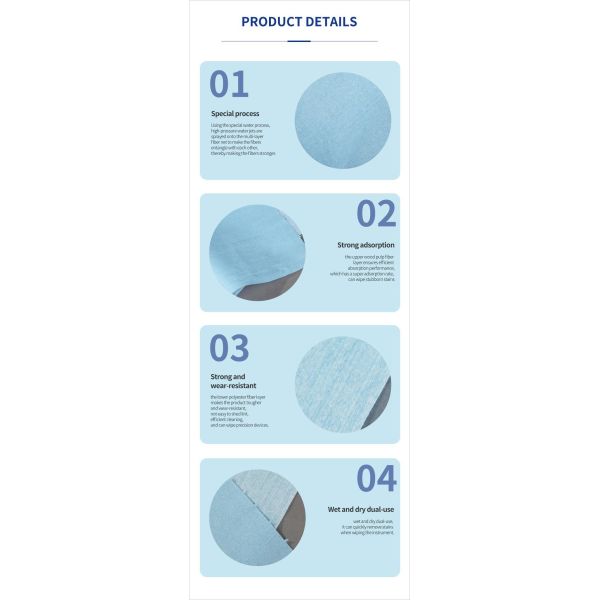 ткань ткани бумаги ветоши бумажного полиэстера 68g чистой комнаты 500pcs 25cmx37cm Nonwoven белая очищая