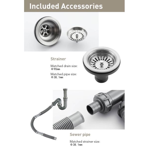 0.9mm Thick Top Mount Kitchen Sink , 20 Gauge Stainless Steel Single Basin