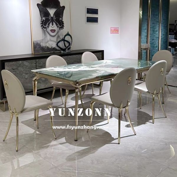 Modern Luxury Marble Dining Table Set New Design Style for Indoor and Outdoor Hotel Furniture for Dining Room