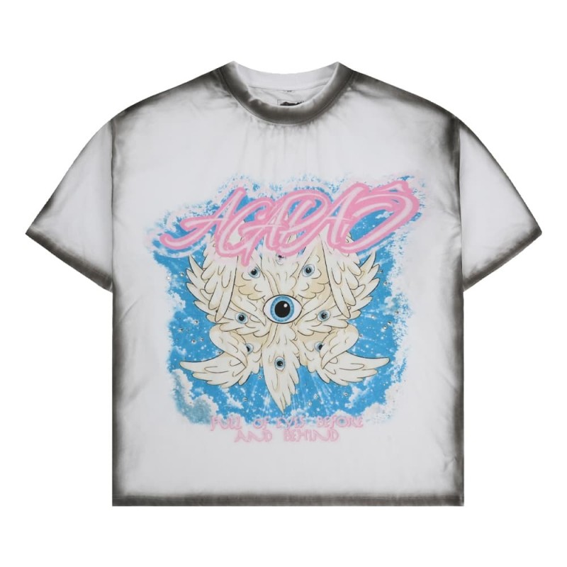 Custom 100%Cotton Heavyweight Oversized Spray Wash T Shirt for Men
