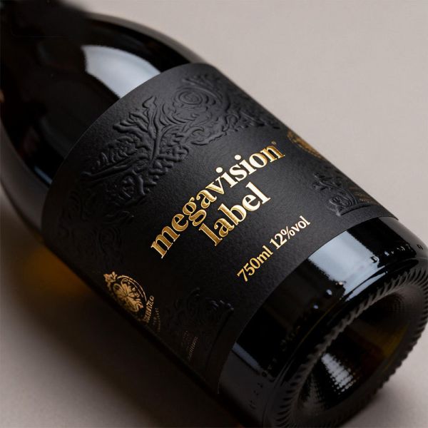 Luxury Black 3D Gold Foil Embossed Texture Paper Labels Luxurious Offset Printing Vodka Liquor Wine Labels Waterproof for Bottle