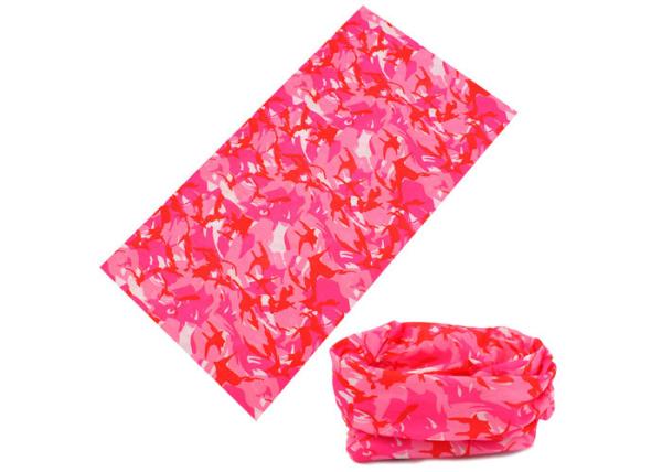 UV  Headwear Pink Color Microfiber Polyester Scarf For Fitness