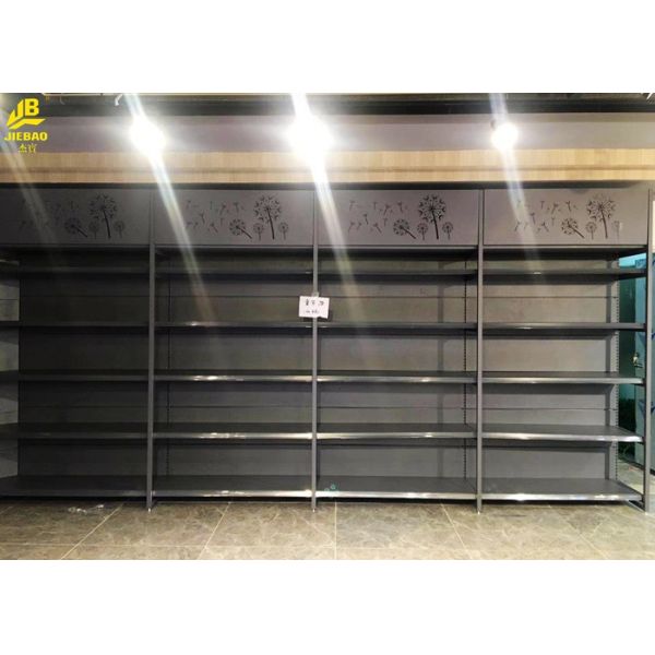 Heavy Duty Supermarket Storage Racks For Oils / Rice Display Light Gray Color