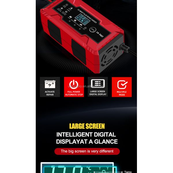 125W Solar Car Lead-Acid Battery Charger Designed with Fashionable Design and PC Fireproof Material