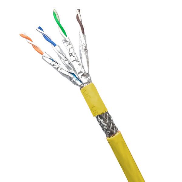 Yellow S FTP CAT 7A  Shielded LSZH Jacket 1000MHz Pvc Ethernet Cable