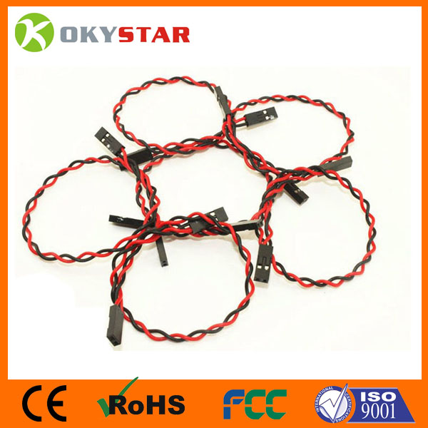 2 fils de pullover flexibles de Pin Dupont femelles à la femelle, Dupont 2P ont tordu le câble