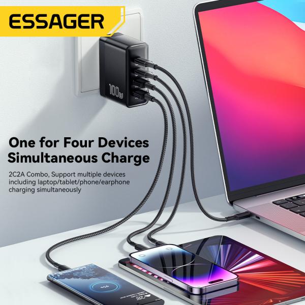 ESSAGER ES-CD37 USB A USB C GaN Chargers PD 100W