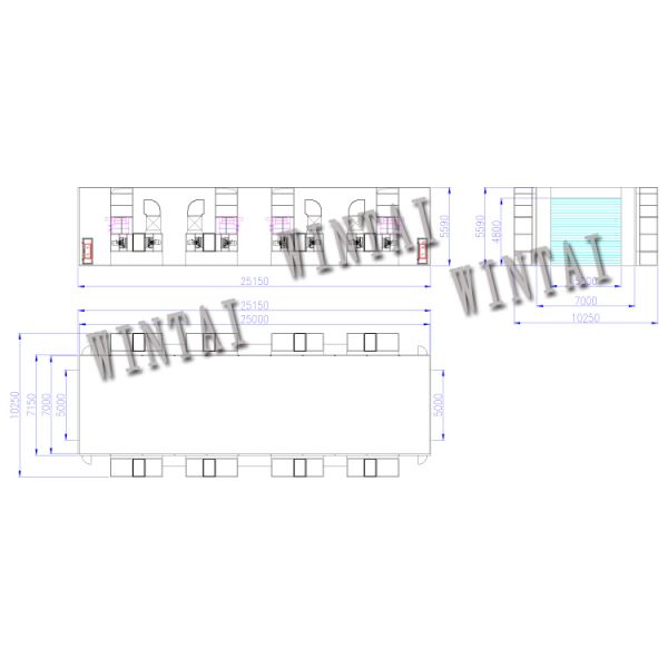 25m Camión Spray Booth con Rockwool tablero de pared y Varios sin velocidad de carga