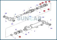 La reparación Kit Oil Seal Gasket Kit del sello del cilindro de 878000376 auges cabe a KOMATSU PC07-2