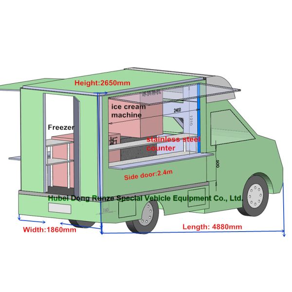 Custom Color JAC Mobile Kitchen Truck , Street Mobile Fast Food Van