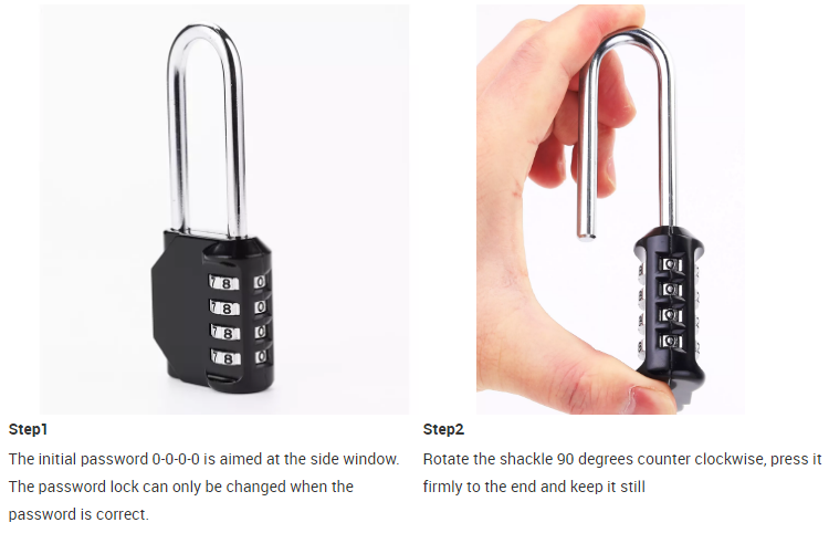Locks Manufacturer 4 Digit Code Longe Shackle Zinc Alloy Lock Keyless Antitheft Password Combination Padlock