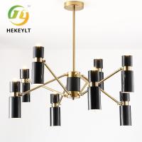 Lustre acrylique en métal moderne blanc s'allumant pour la décoration à la maison